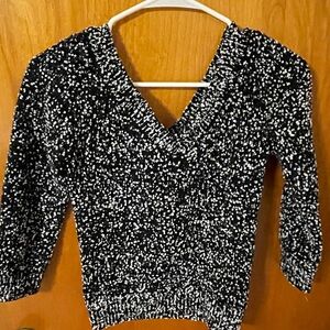 Michael Kors Collection Speckled V-Neck Sweater